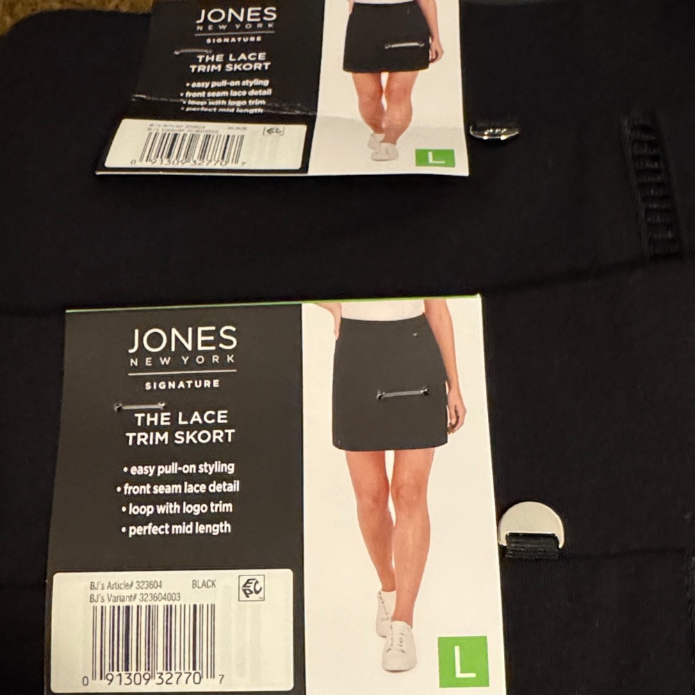 (2) Pairs of Jones New York Black Skorts with Lace Detail size L